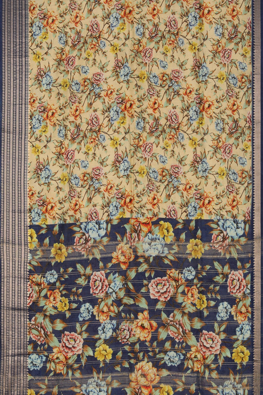 Image of Mangalgiri Silk Floral Printed Saree
